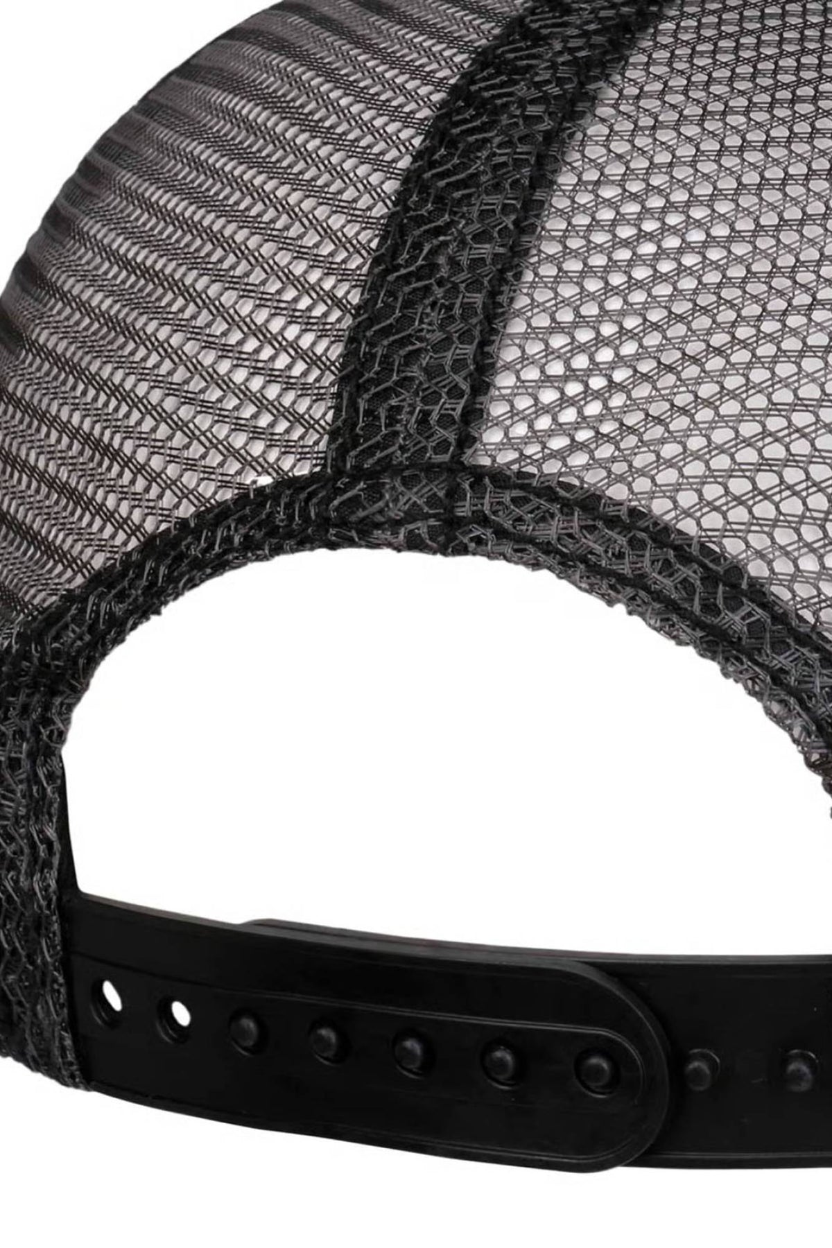 Black mesh cap with yellow and white embroidery - Image n°5