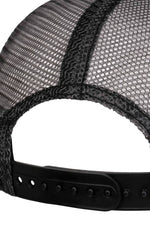 Black mesh cap with yellow and white embroidery - Image n°5