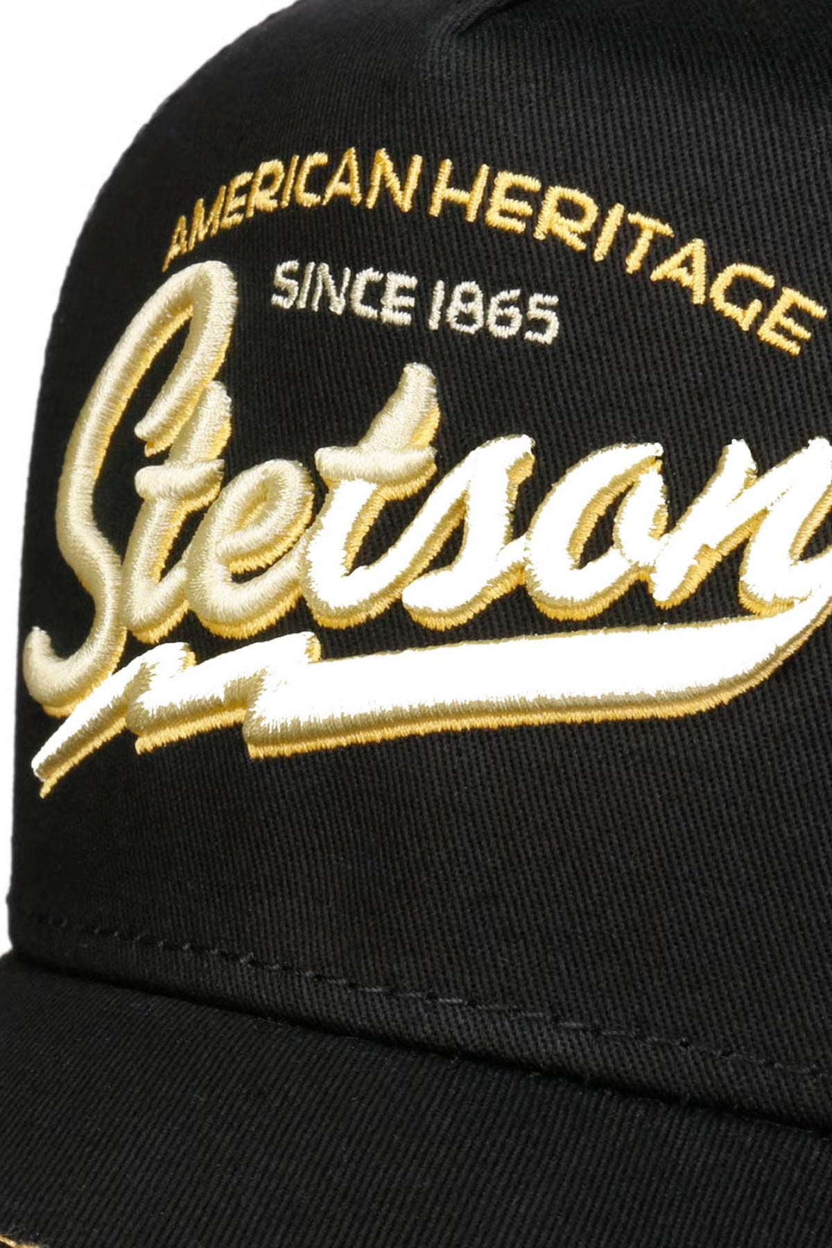 Black mesh cap with yellow and white embroidery - Image n°2