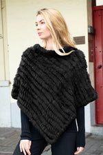  Oakwood poncho in woven rabbit - Image n°1