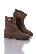 Taupe suede leather boots - Image n°1