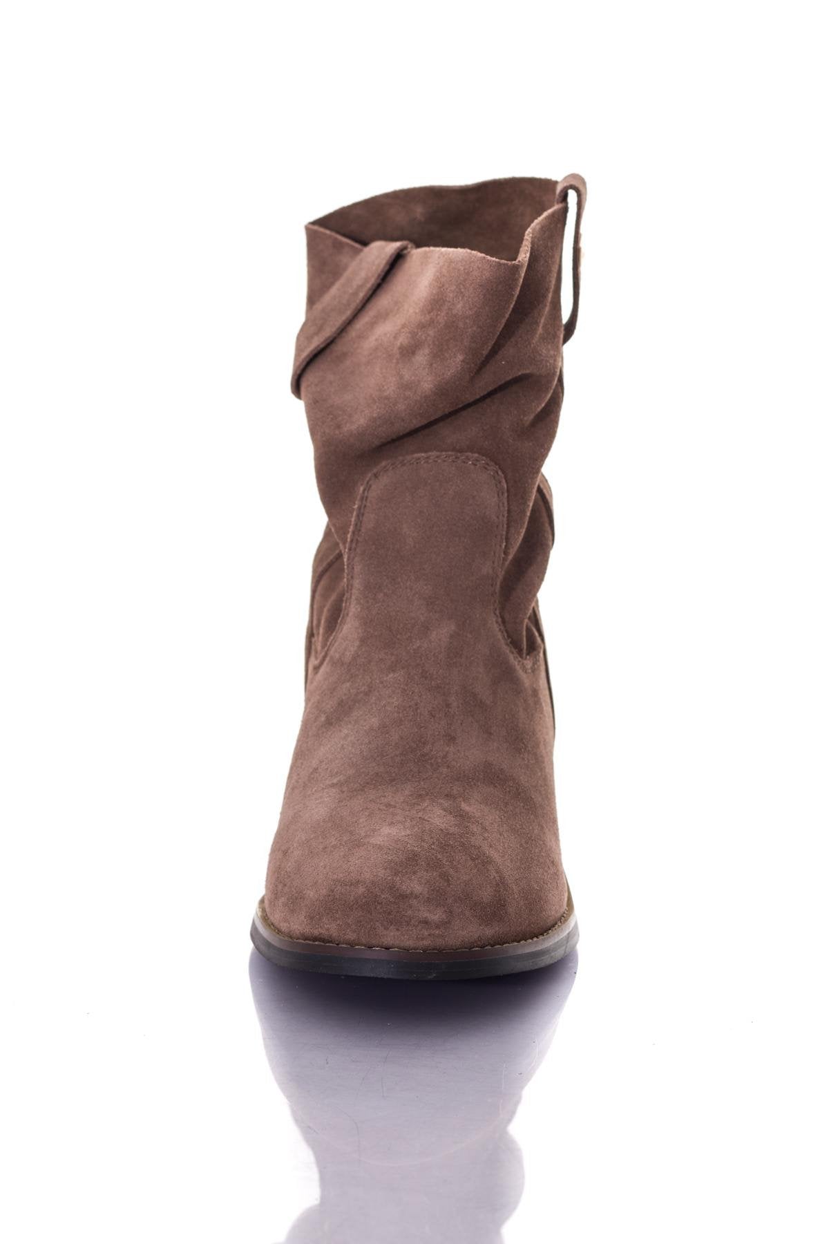 Taupe suede leather boots - Image n°5