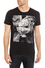 Men's black Kaporal cotton t-shirt with round neck - Image n°1