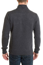Schott Anthracite shawl collar sweater for Men - Image n°3
