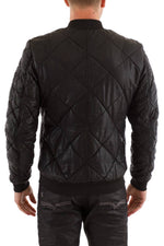 Scotch and Soda Gridded Teddy style leather jacket Black - Image n°5