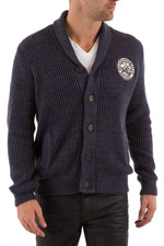Men's Kaporal cotton cardigan Midnight blue - Image n°1
