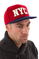 Men's Schott wool cap Blue and red - Image n°1