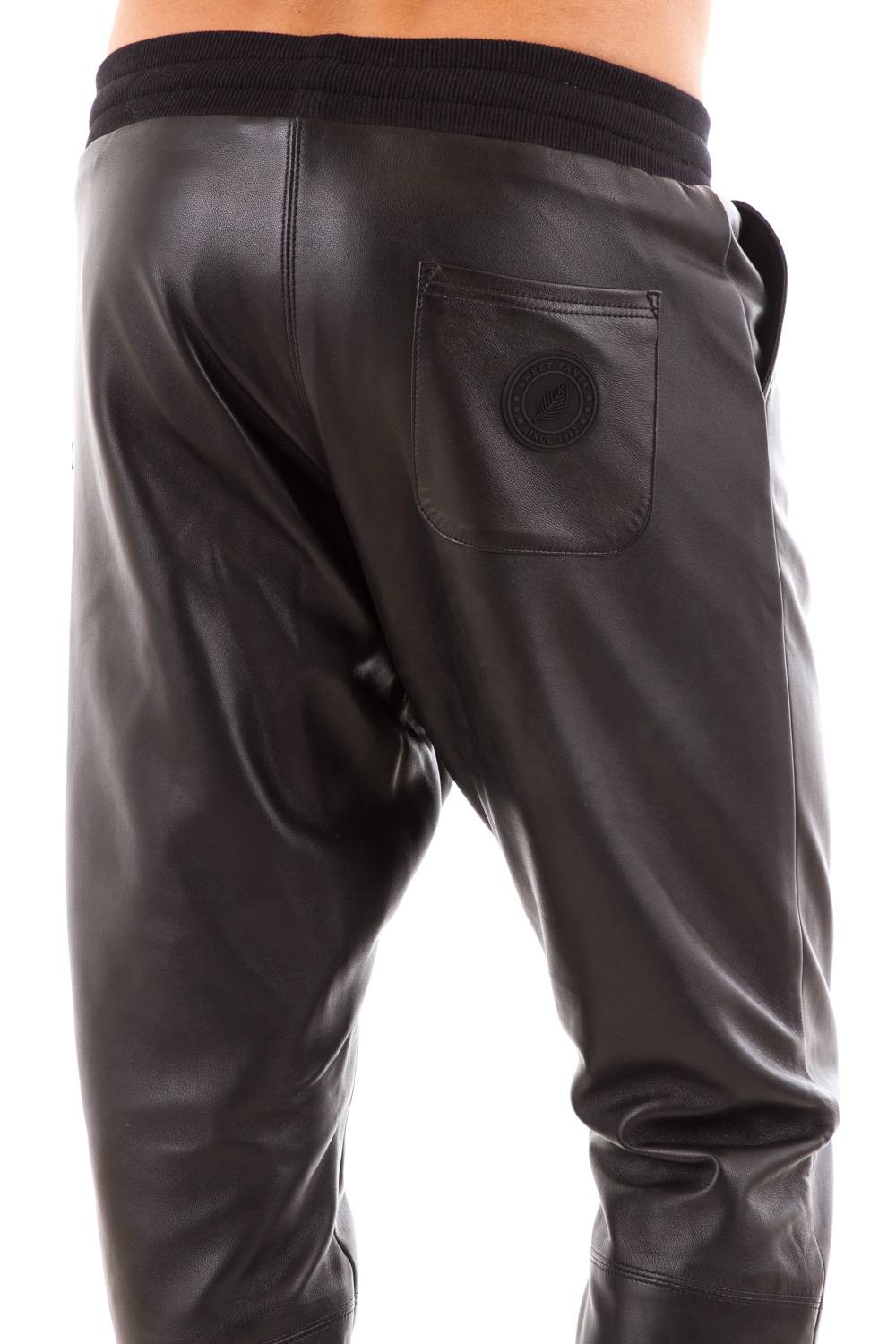 Seven tees leather harem pants Black for Men - Image n°3