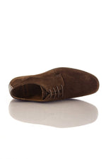 Men's Shoes Suede Style Dark Brown Leather - Image n°3