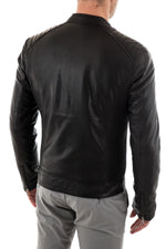 Pariente Black serge leather jacket for Men - Image n°6
