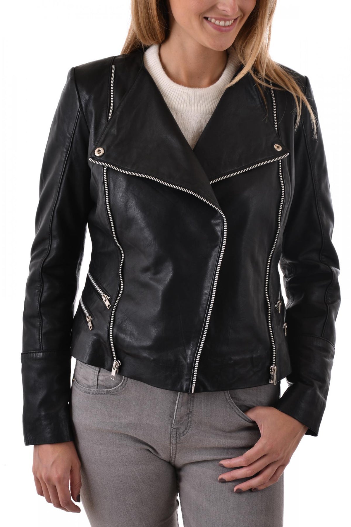  Arturo jacket in black lambskin - Image n°1