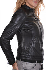Black lambskin leather jacket - Image n°3