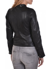 Black lambskin leather jacket - Image n°4