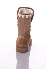 Women's taupe suede leather boots - Image n°6
