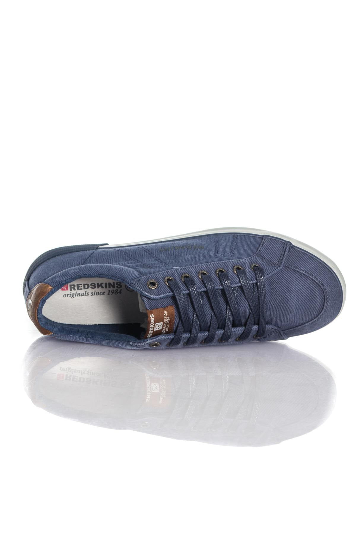  Redskins men's navy blue velvet sneakers - Image n°3