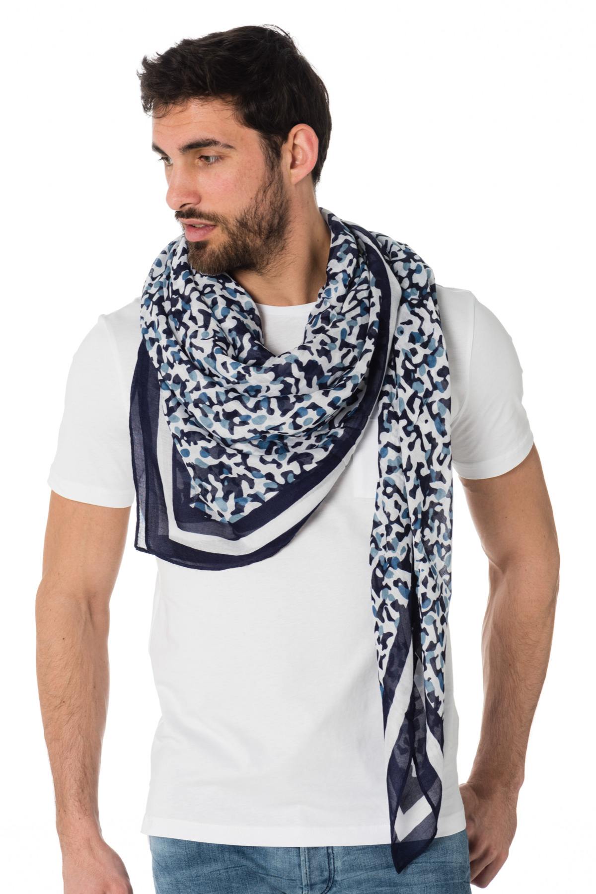  Blue camouflage print scarf - Image n°1