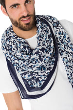  Blue camouflage print scarf - Image n°2