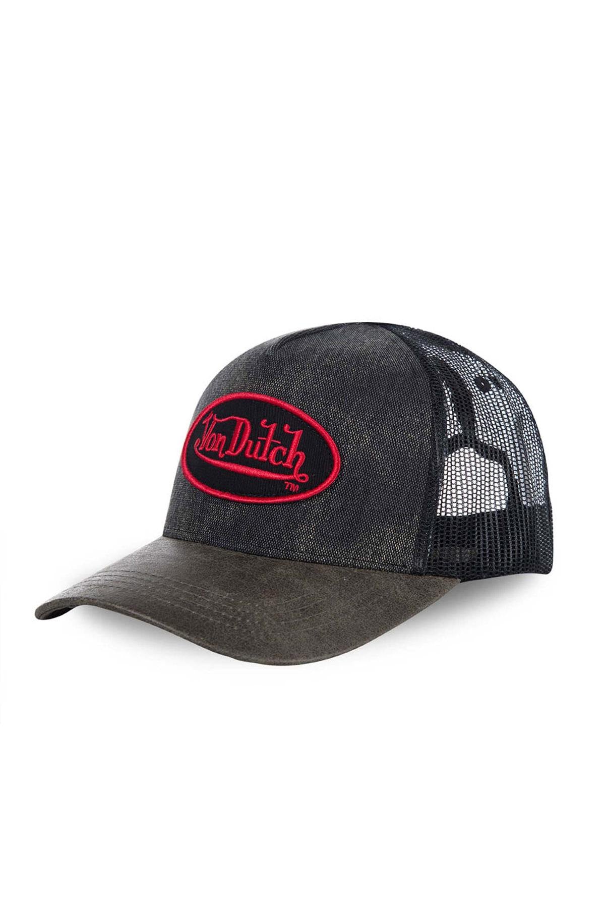 Von Dutch men's cap in charcoal gray and black - Image n°1