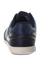 Navy faux leather sneakers - Image n°6