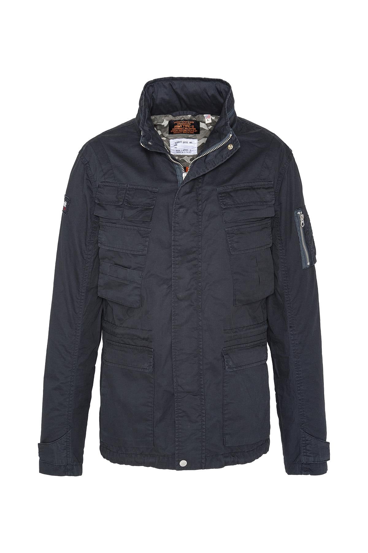 Men's navy blue textile coat - Image n°8