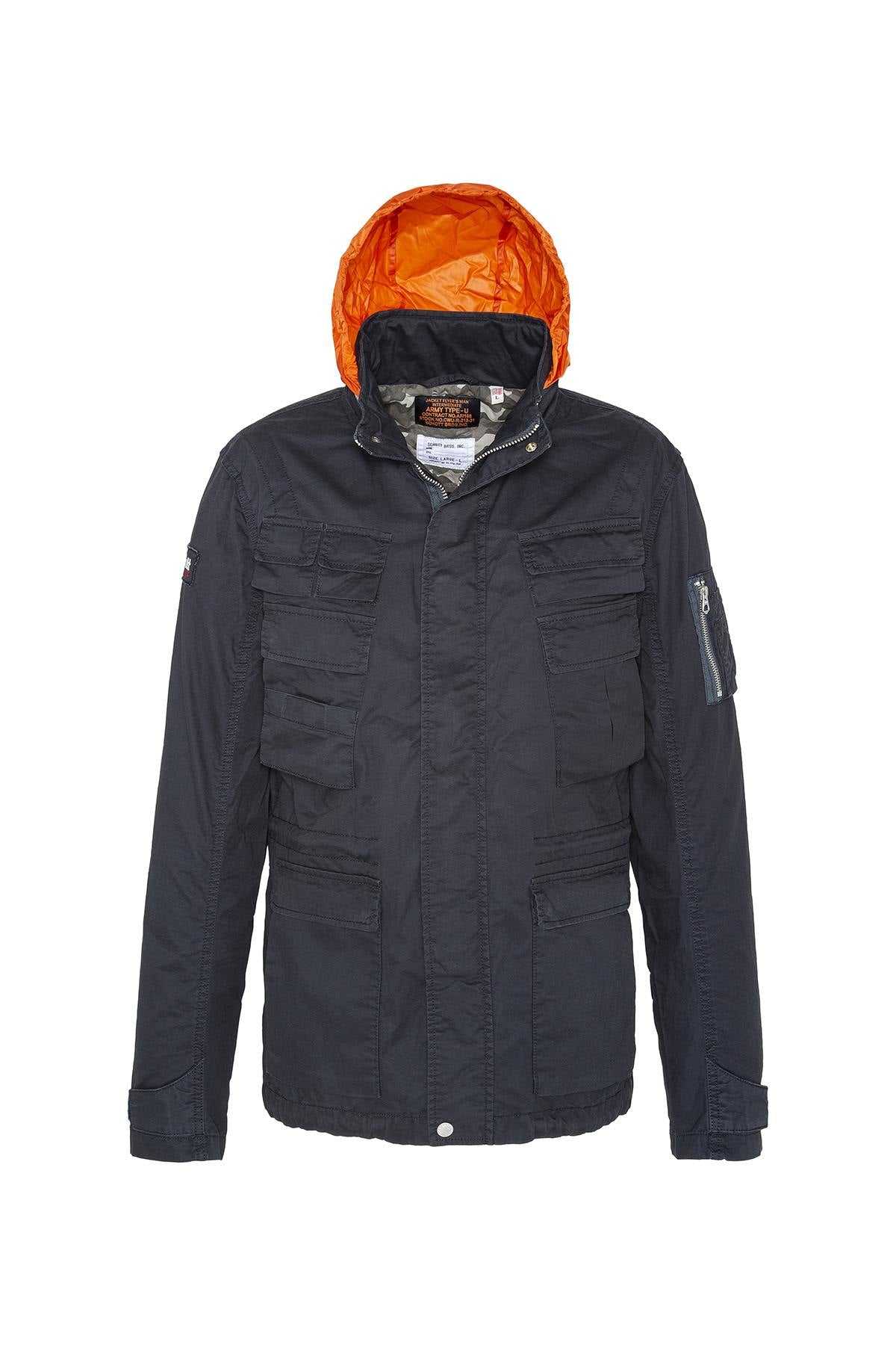 Men's navy blue textile coat - Image n°10