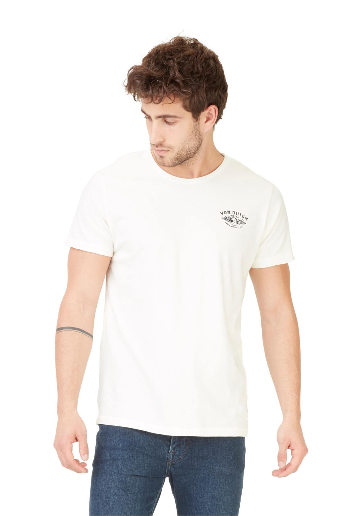 White t-shirt with Von Dutch logo - Image n°3