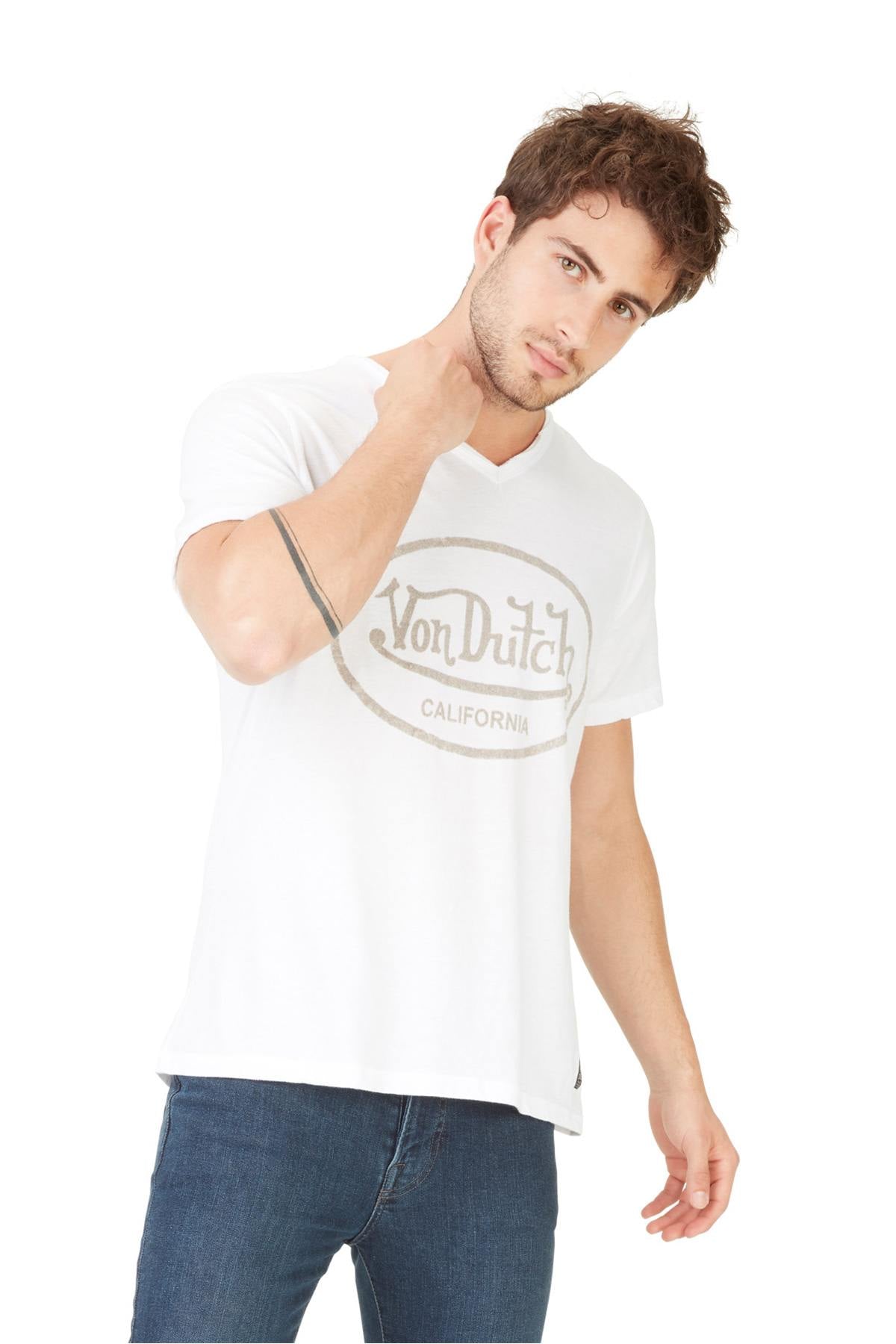 White V-neck t-shirt - Image n°3