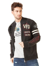 Zipped sweatshirt with embroidery and patch - Image n°3