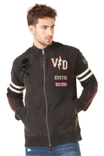 Zipped sweatshirt with embroidery and patch - Image n°2