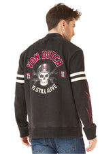 Zipped sweatshirt with embroidery and patch - Image n°1