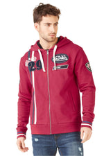 Red sweatshirt with hood - Image n°1