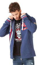 Dark blue sweatshirt with hood - Image n°3