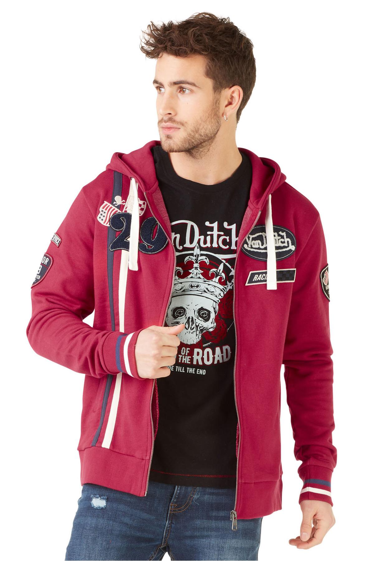 Red sweatshirt with hood - Image n°2