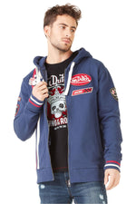 Dark blue sweatshirt with hood - Image n°2