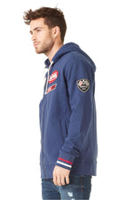 Dark blue sweatshirt with hood - Image n°5