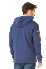 Dark blue sweatshirt with hood - Image n°4