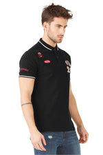 Chic black polo shirt with patches - Image n°3