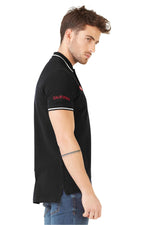 Chic black polo shirt with patches - Image n°2
