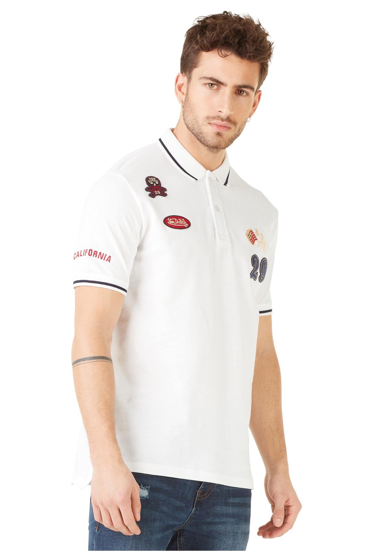 White short-sleeved polo shirt - Image n°3