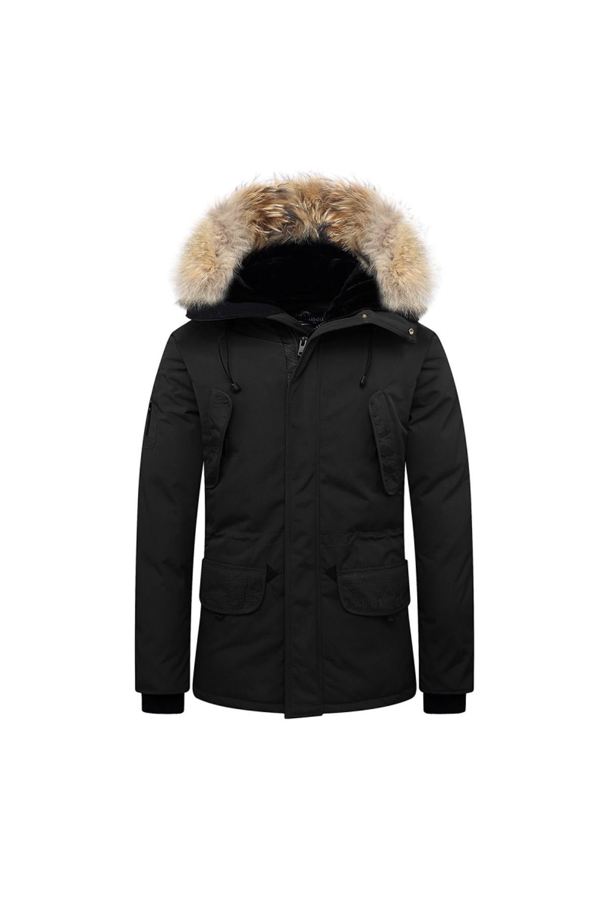 Men's black jacket with hood - Image n°8