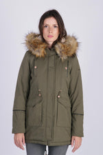 Khaki parka with hood - Image n°1