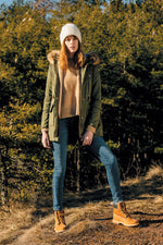 Khaki parka with hood - Image n°2