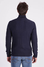 Navy blue straight cut sweater - Image n°3