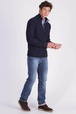 Navy blue straight cut sweater - Image n°2