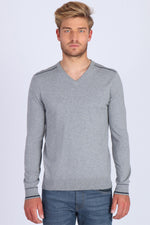 Heather gray straight cut sweater - Image n°1
