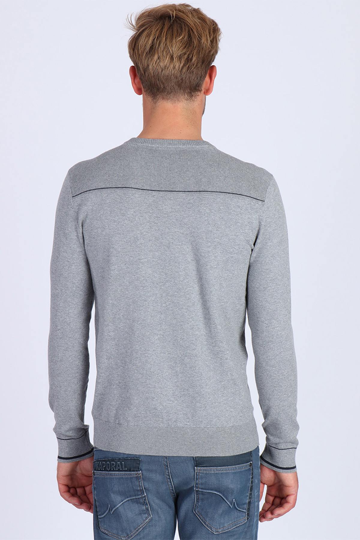 Heather gray straight cut sweater - Image n°3