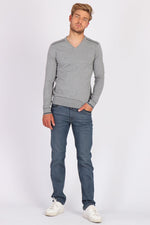 Heather gray straight cut sweater - Image n°2