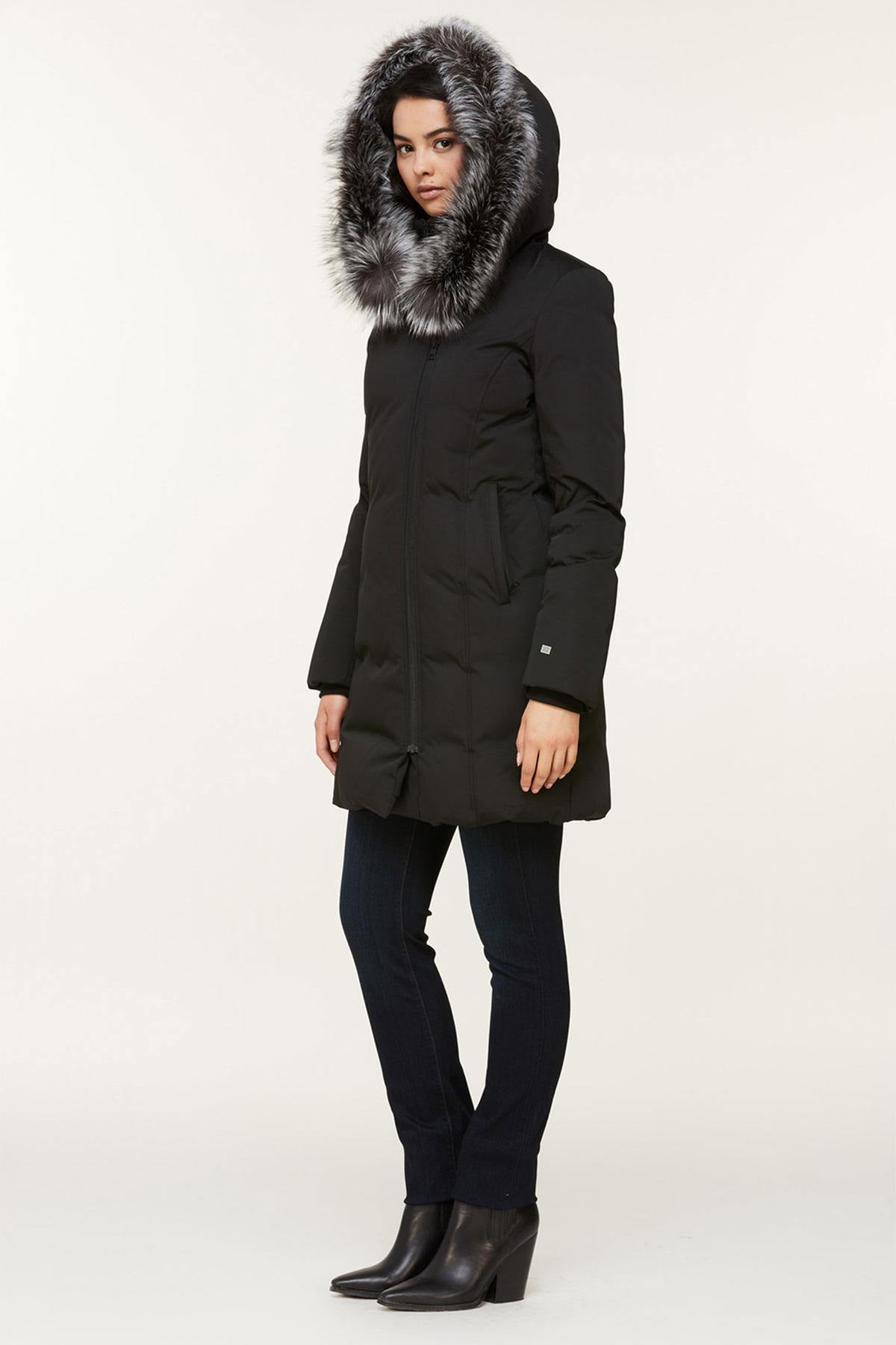 Women's long black jacket - Image n°3