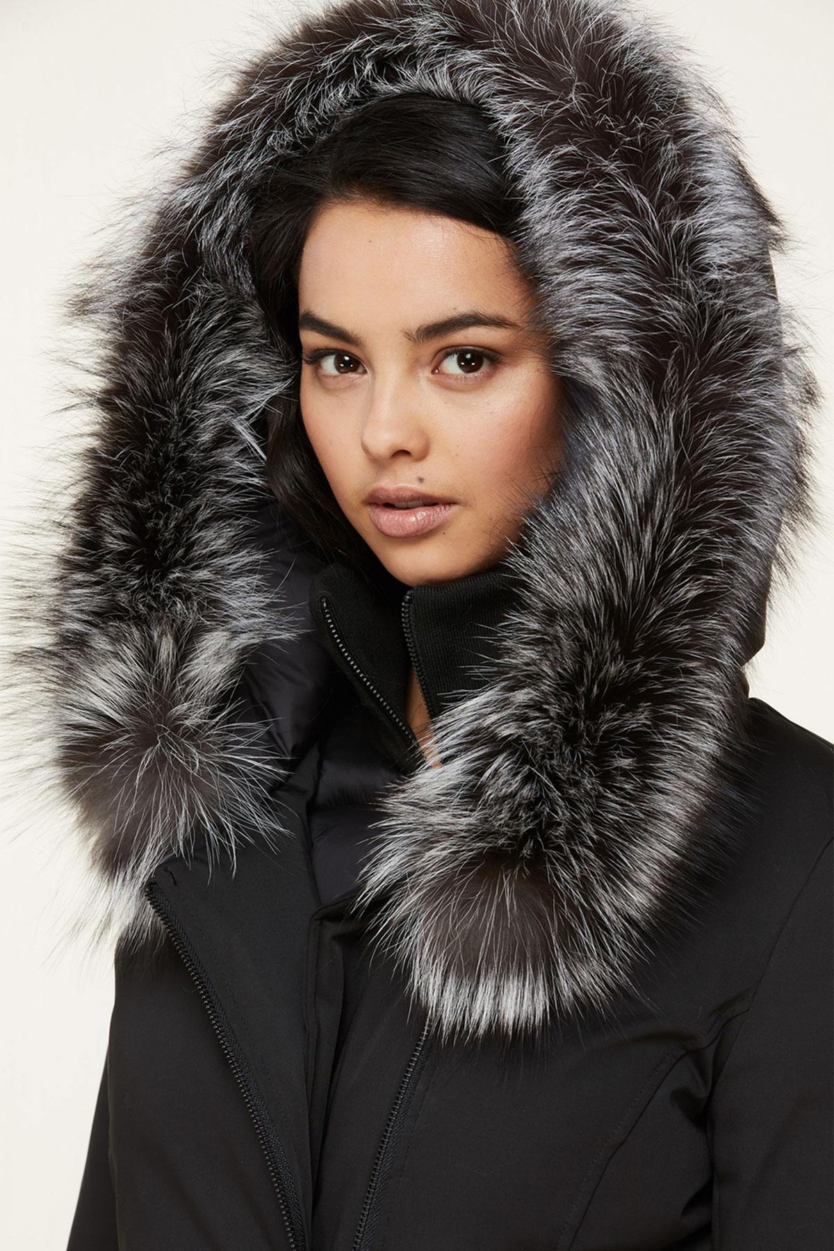 Women's long black jacket - Image n°2