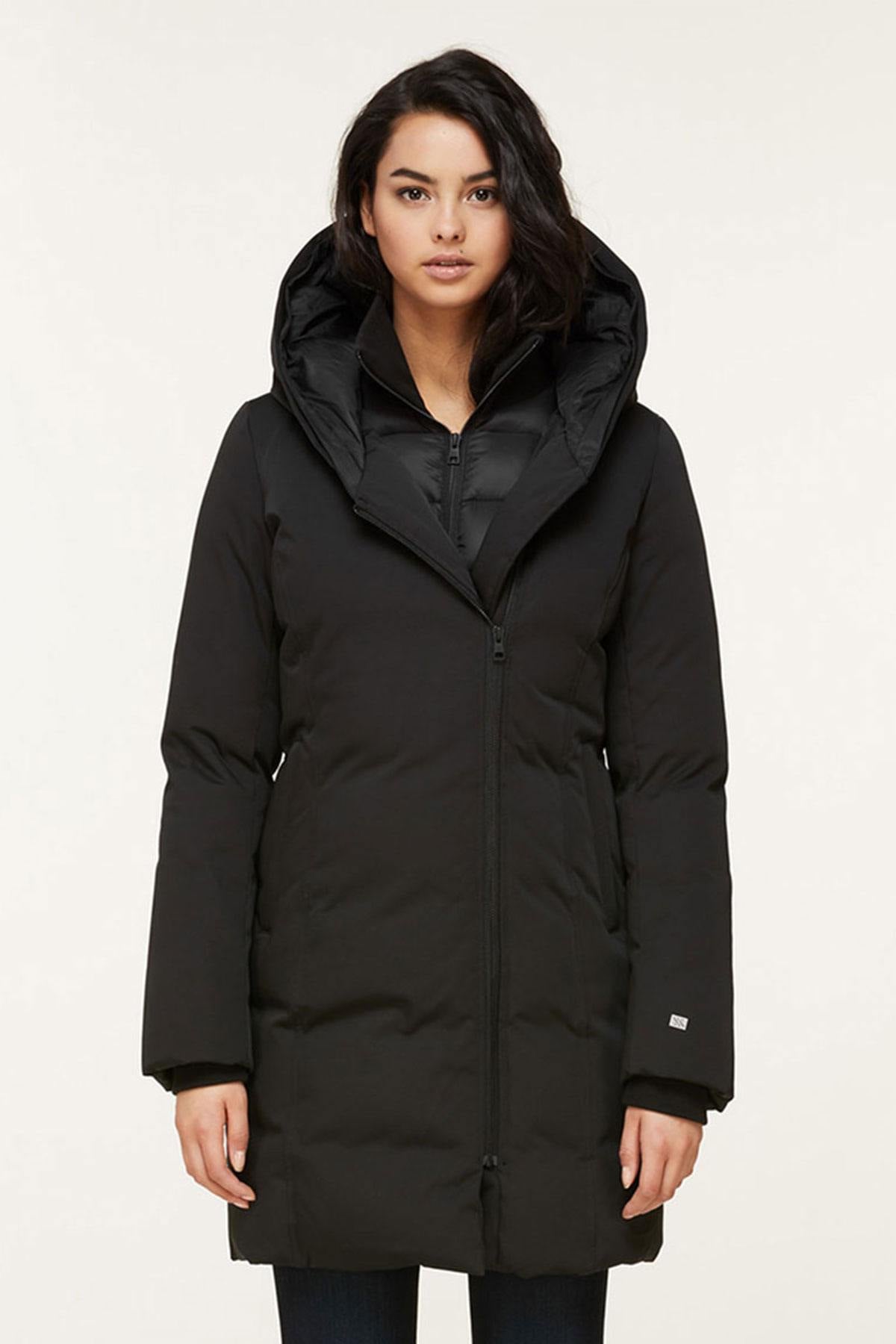 Women's long black jacket - Image n°4